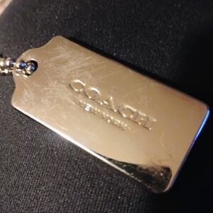 Coach Metallic Silver Keychain